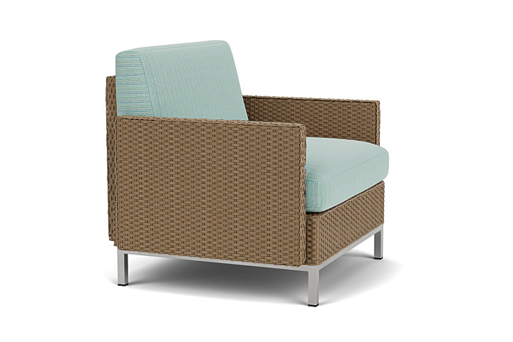 Lloyd Flanders™ Elements Lounge Chair with Stainless Steel Arms and Back - Fawn