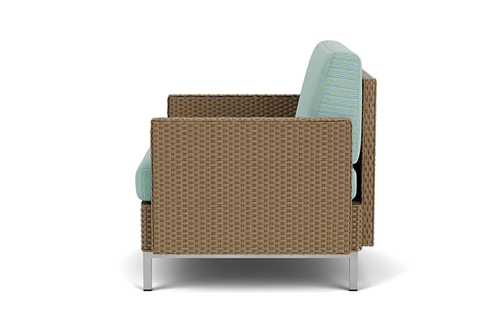 Lloyd Flanders™ Elements Lounge Chair with Stainless Steel Arms and Back - Fawn