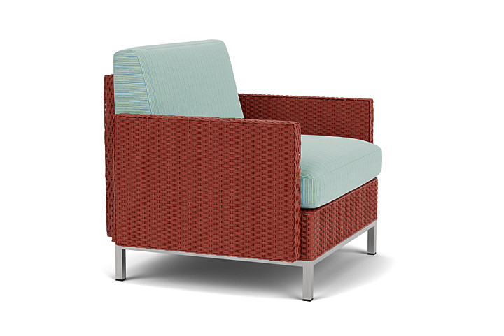 Lloyd Flanders™ Elements Lounge Chair with Stainless Steel Arms and Back - Terracotta