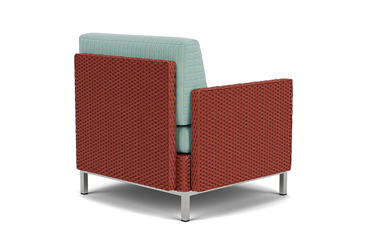 Lloyd Flanders™ Elements Lounge Chair with Stainless Steel Arms and Back - Terracotta