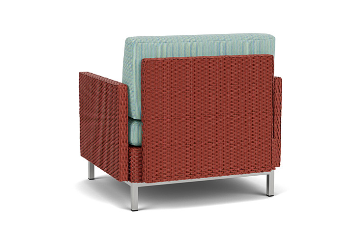 Lloyd Flanders™ Elements Lounge Chair with Stainless Steel Arms and Back - Terracotta