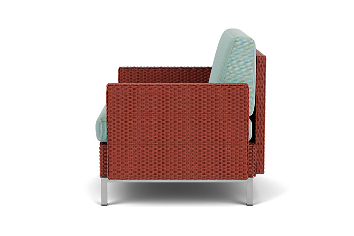 Lloyd Flanders™ Elements Lounge Chair with Stainless Steel Arms and Back - Terracotta