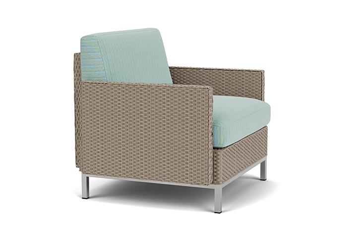 Lloyd Flanders™ Elements Lounge Chair with Stainless Steel Arms and Back - French Beige