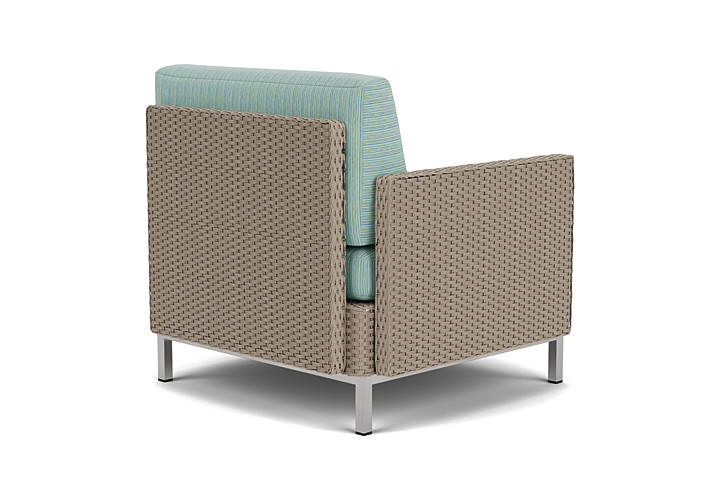 Lloyd Flanders™ Elements Lounge Chair with Stainless Steel Arms and Back - French Beige