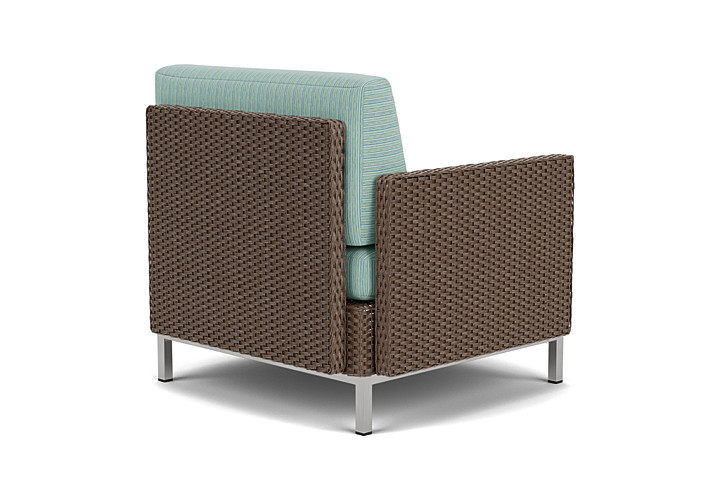 Lloyd Flanders™ Elements Lounge Chair with Stainless Steel Arms and Back - Bark