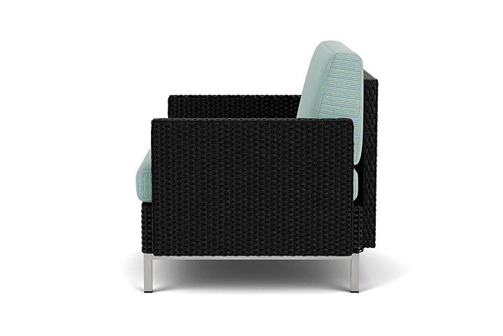 Lloyd Flanders™ Elements Lounge Chair with Stainless Steel Arms and Back - Ebony