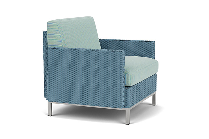 Lloyd Flanders™ Elements Lounge Chair with Stainless Steel Arms and Back - Stillwater