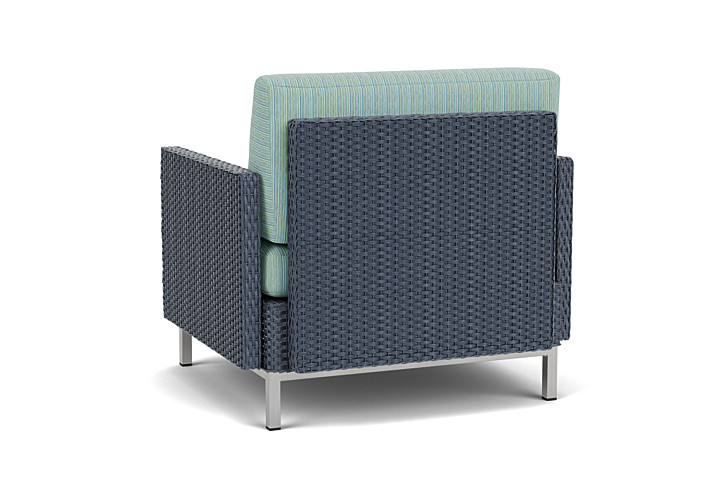 Lloyd Flanders™ Elements Lounge Chair with Stainless Steel Arms and Back - Denim Blue