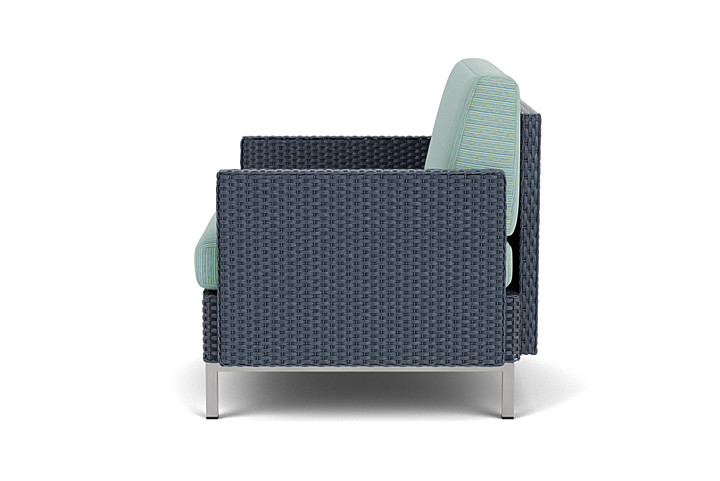 Lloyd Flanders™ Elements Lounge Chair with Stainless Steel Arms and Back - Denim Blue