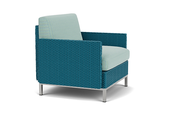 Lloyd Flanders™ Elements Lounge Chair with Stainless Steel Arms and Back - Peacock