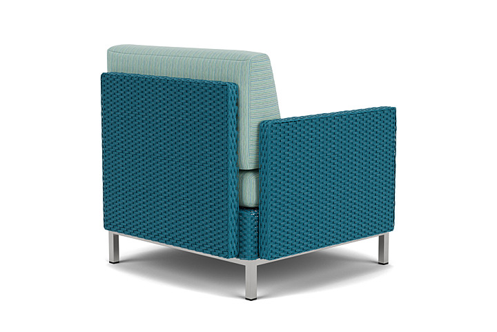 Lloyd Flanders™ Elements Lounge Chair with Stainless Steel Arms and Back - Peacock