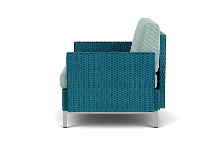 Lloyd Flanders™ Elements Lounge Chair with Stainless Steel Arms and Back - Peacock