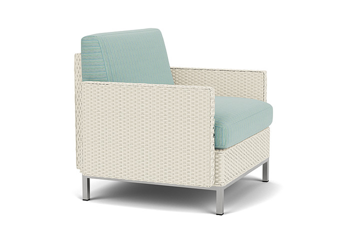 Lloyd Flanders™ Elements Lounge Chair with Stainless Steel Arms and Back - Ivory