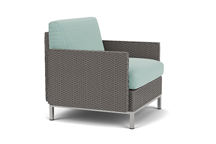 Lloyd Flanders™ Elements Lounge Chair with Stainless Steel Arms and Back - Pewter