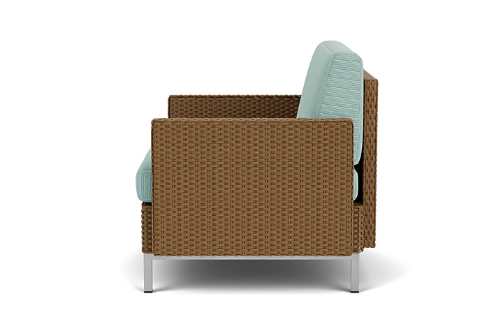 Lloyd Flanders™ Elements Lounge Chair with Stainless Steel Arms and Back - Hickory