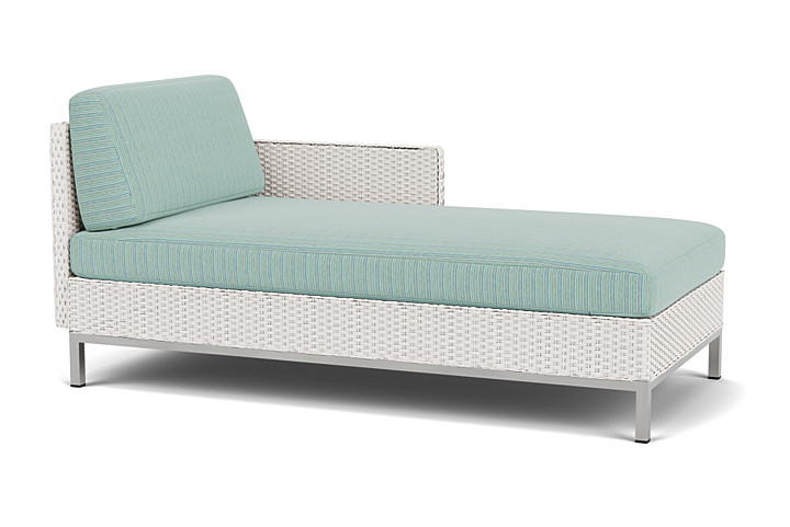 Lloyd Flanders™ Elements Left Arm Chaise with Loom Arm and Back - White