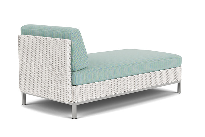 Lloyd Flanders™ Elements Left Arm Chaise with Loom Arm and Back - White