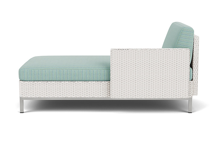 Lloyd Flanders™ Elements Left Arm Chaise with Loom Arm and Back - White