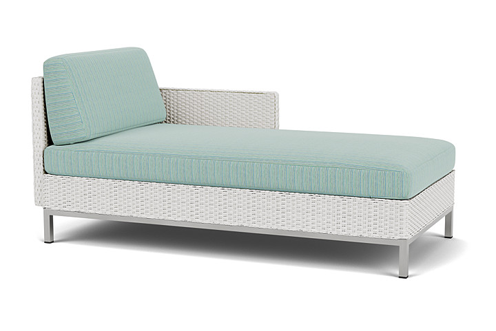 Lloyd Flanders™ Elements Left Arm Chaise with Loom Arm and Back - Matte White