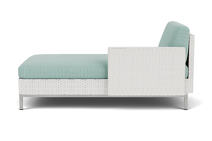 Lloyd Flanders™ Elements Left Arm Chaise with Loom Arm and Back - Matte White