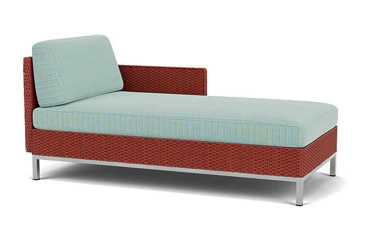 Lloyd Flanders™ Elements Left Arm Chaise with Loom Arm and Back - Terracotta