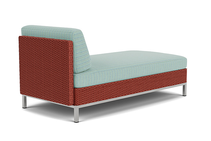 Lloyd Flanders™ Elements Left Arm Chaise with Loom Arm and Back - Terracotta