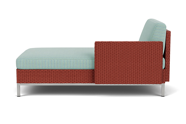 Lloyd Flanders™ Elements Left Arm Chaise with Loom Arm and Back - Terracotta