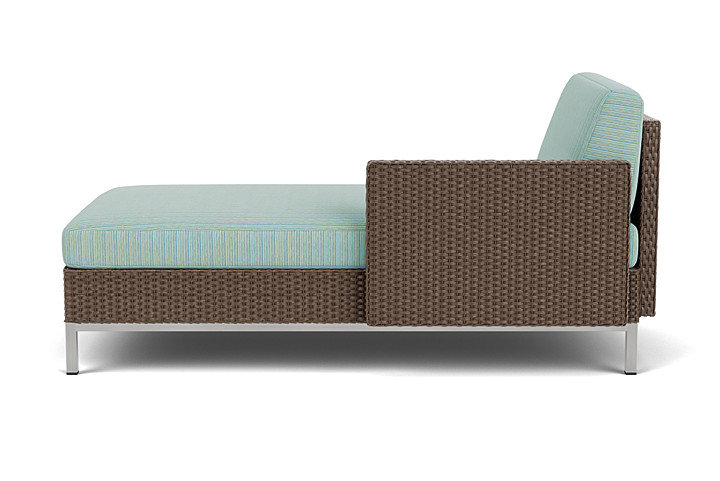 Lloyd Flanders™ Elements Left Arm Chaise with Loom Arm and Back - Bark