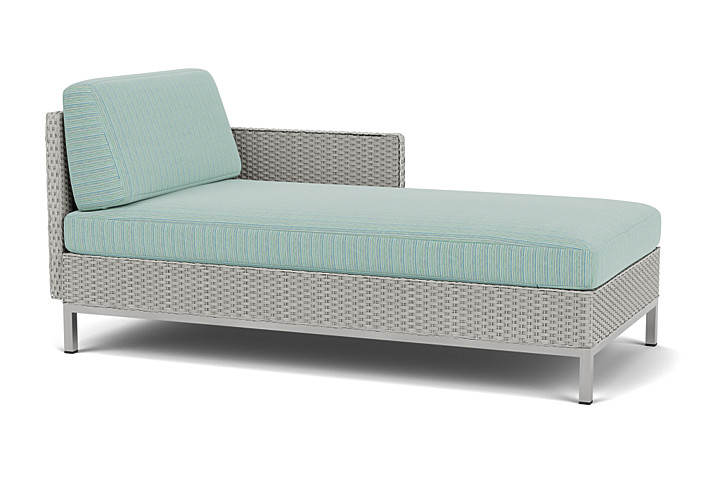 Lloyd Flanders™ Elements Left Arm Chaise with Loom Arm and Back - Platinum