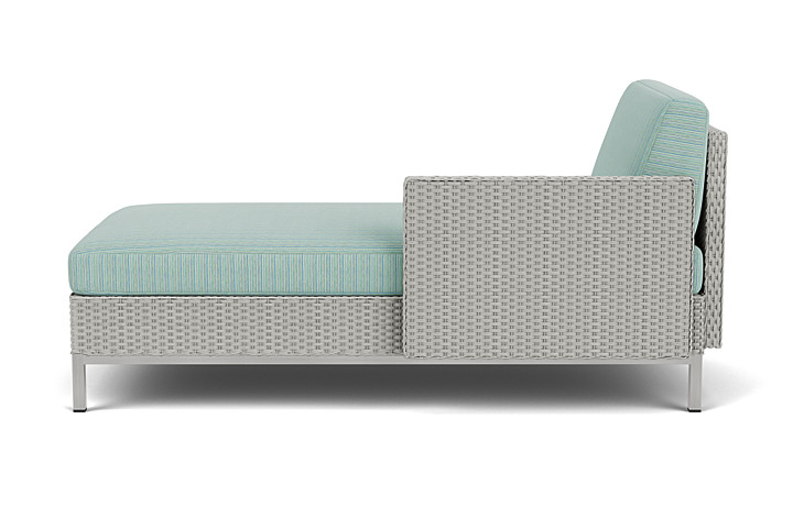 Lloyd Flanders™ Elements Left Arm Chaise with Loom Arm and Back - Platinum