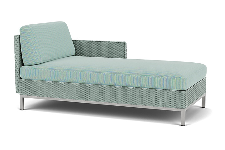 Lloyd Flanders™ Elements Left Arm Chaise with Loom Arm and Back - Sea Glass