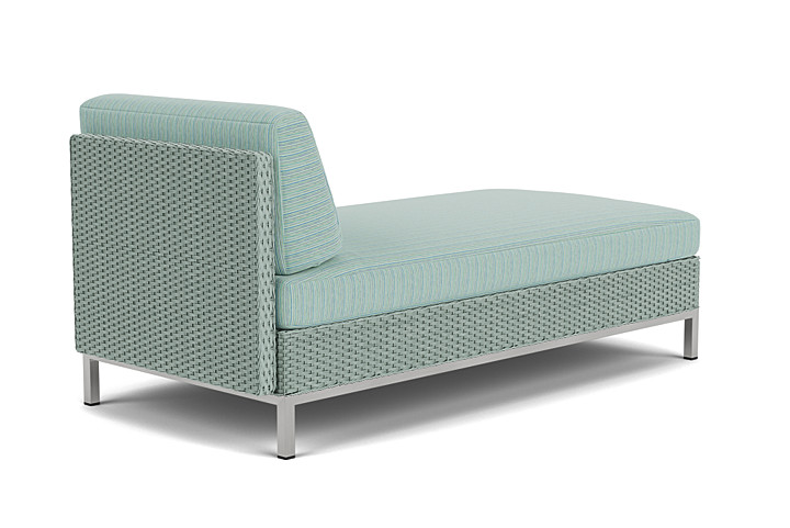 Lloyd Flanders™ Elements Left Arm Chaise with Loom Arm and Back - Sea Glass