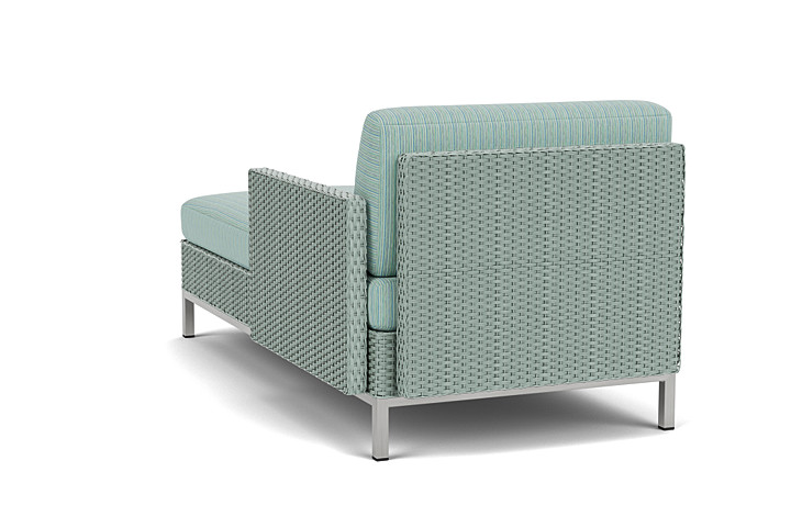 Lloyd Flanders™ Elements Left Arm Chaise with Loom Arm and Back - Sea Glass