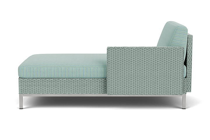 Lloyd Flanders™ Elements Left Arm Chaise with Loom Arm and Back - Sea Glass