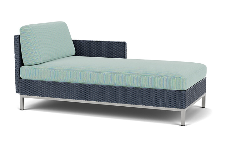 Lloyd Flanders™ Elements Left Arm Chaise with Loom Arm and Back - Denim Blue