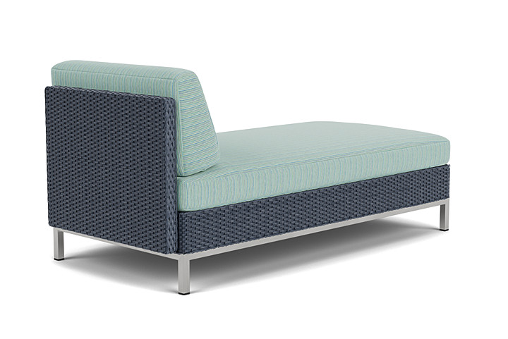 Lloyd Flanders™ Elements Left Arm Chaise with Loom Arm and Back - Denim Blue