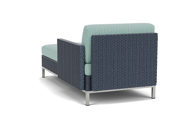 Lloyd Flanders™ Elements Left Arm Chaise with Loom Arm and Back - Denim Blue