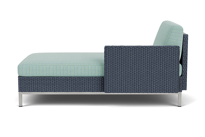 Lloyd Flanders™ Elements Left Arm Chaise with Loom Arm and Back - Denim Blue