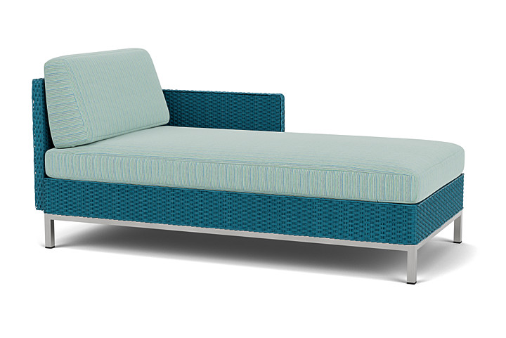 Lloyd Flanders™ Elements Left Arm Chaise with Loom Arm and Back - Peacock