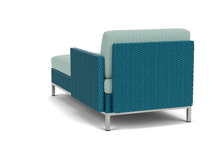 Lloyd Flanders™ Elements Left Arm Chaise with Loom Arm and Back - Peacock