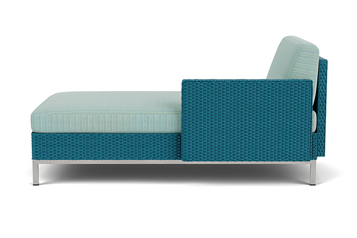 Lloyd Flanders™ Elements Left Arm Chaise with Loom Arm and Back - Peacock