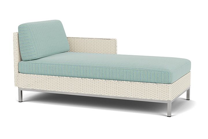 Lloyd Flanders™ Elements Left Arm Chaise with Loom Arm and Back - Ivory