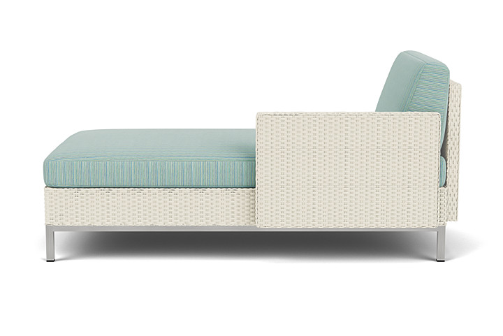 Lloyd Flanders™ Elements Left Arm Chaise with Loom Arm and Back - Ivory