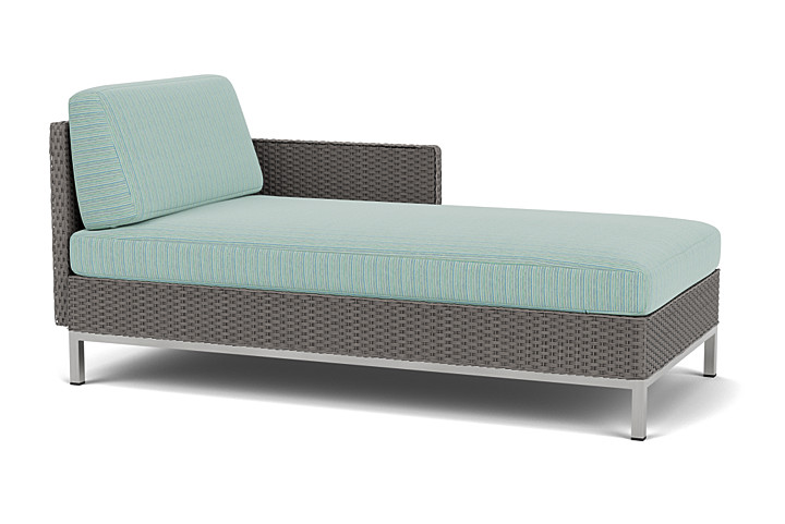 Lloyd Flanders™ Elements Left Arm Chaise with Loom Arm and Back - Pewter