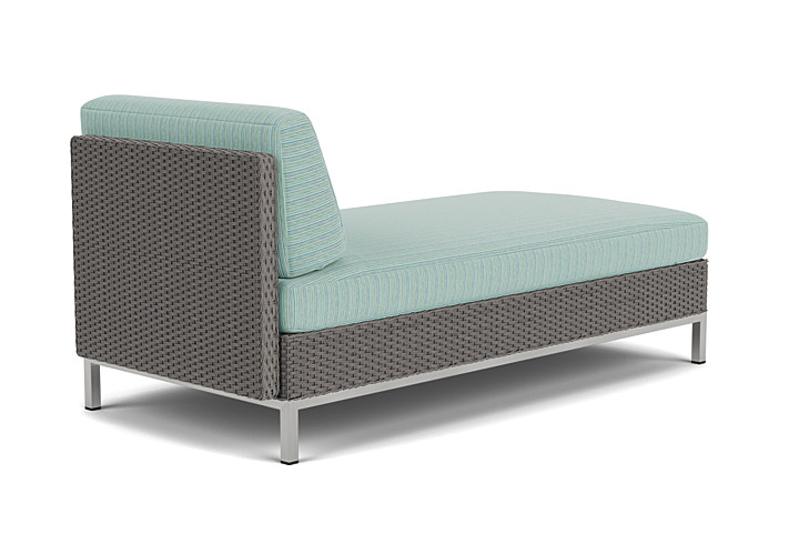 Lloyd Flanders™ Elements Left Arm Chaise with Loom Arm and Back - Pewter