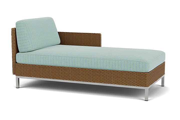 Lloyd Flanders™ Elements Left Arm Chaise with Loom Arm and Back - Hickory