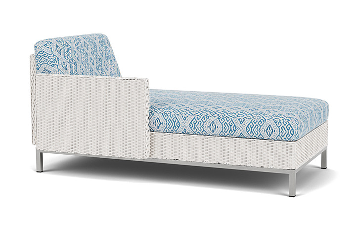 Lloyd Flanders™ Elements Right Arm Chaise with Loom Arm and Back - White