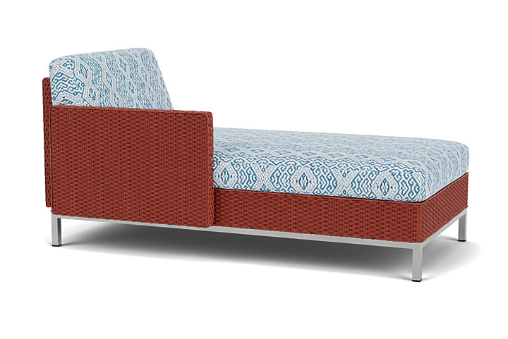 Lloyd Flanders™ Elements Right Arm Chaise with Loom Arm and Back - Terracotta