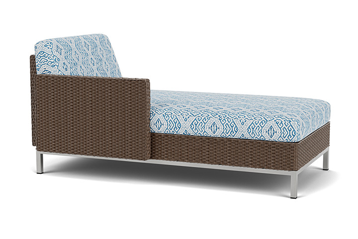 Lloyd Flanders™ Elements Right Arm Chaise with Loom Arm and Back - Bark