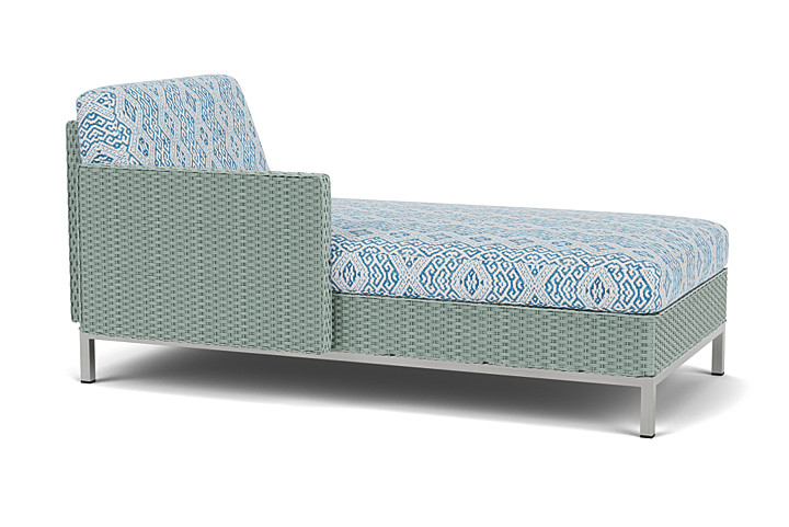 Lloyd Flanders™ Elements Right Arm Chaise with Loom Arm and Back - Sea Glass